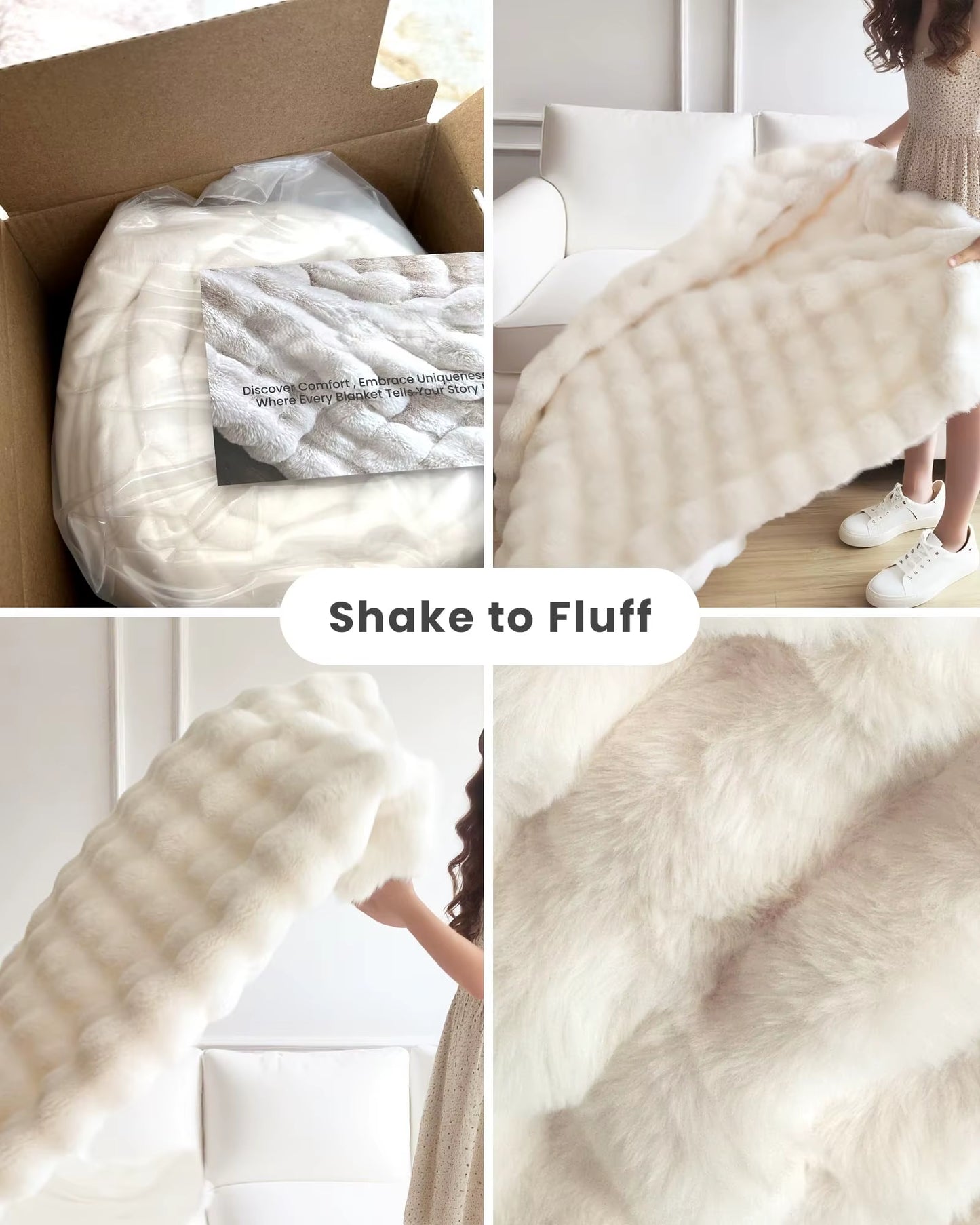 Luxury 100% Polyester Faux Rabbit Fur Blanket Cozy Warm Thicken Flannel Fleece Mink Knitted Cover for Winter King Character