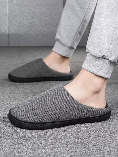 New Design Autumn Winter Men'S & Women'S Hotel Style Eco-Friendly Cotton Slippers Indoor Casual Slip-On Pure Color Shoes