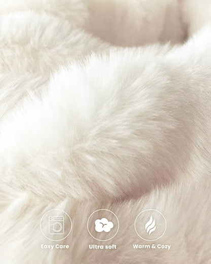 Luxury 100% Polyester Faux Rabbit Fur Blanket Cozy Warm Thicken Flannel Fleece Mink Knitted Cover for Winter King Character