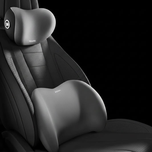 Car Headrest Lumbar Support Neck Pillow Set Made of Memory Foamminimalist Style Premium Cervical Lumbar Support for the Car
