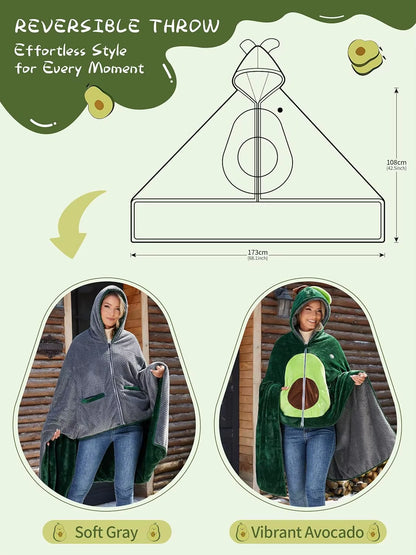 Double-Sided 5V Wireless Heated Blanket Washable Portable Heated Throw Blanket Hoodie 3 Heat Set for Car,Outdoor,Camping,Party